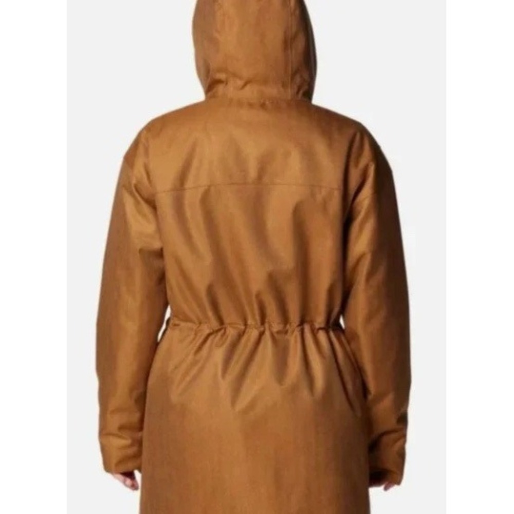 COLUMBIA Portland Point Parka Womens XL Brown‎ Herringbone Omni-Tech Hooded - Picture 2 of 13
